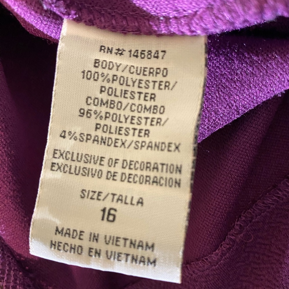 Maya Brooke Chic Sleeveless Midi Dress in Deep Purple Size 16 - Picture 11 of 11